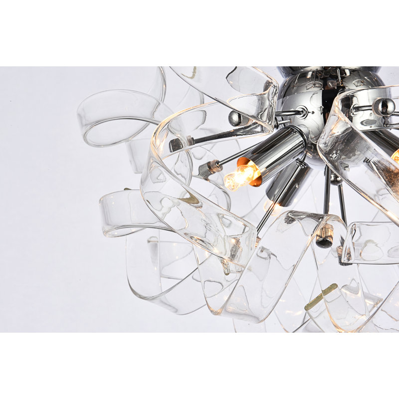 Plafonnier encastré 4 lumières 14 po Maroneia, Chrome