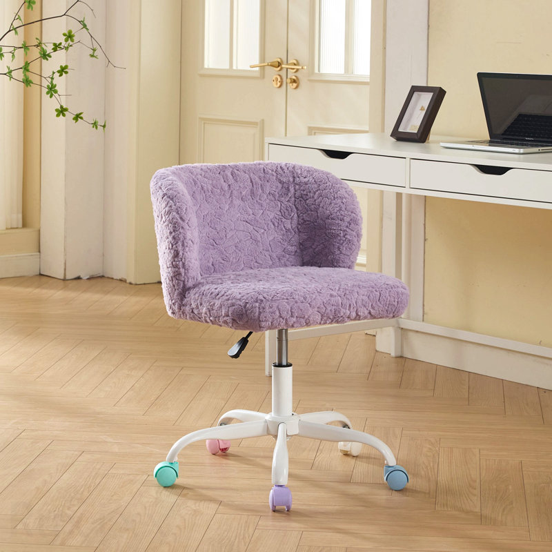 Fauteuil de bureau pivotant ajustable Fluffy, Violet