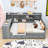 Three Drawers Daybed with USB Ports, Desk and Shelves-456811516-456811517