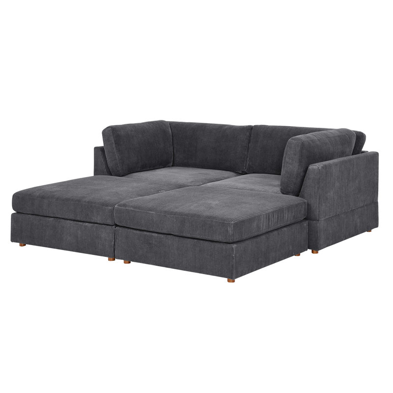 Buket Sectional, Dark Gray Corduroy