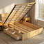 Full Size Wood Platform Bed With Underneath Storage And 2 Drawers-2085104381