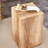Compact 20" Modern Geometric Natural Wood Grain Pedestal End Table-1669707510-1672189776