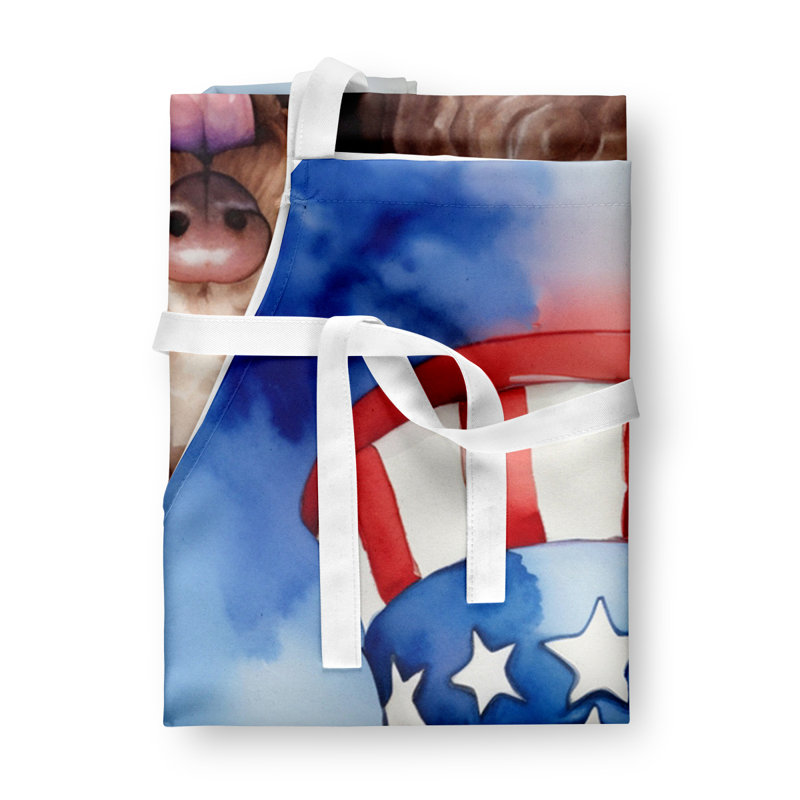 Patriotic American Apron, Brown Poodle