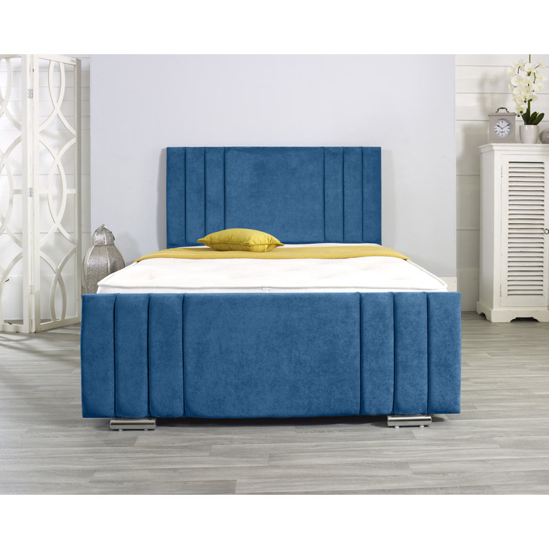 Aulon Upholstered Bed Frame, Blue, Super King (6')