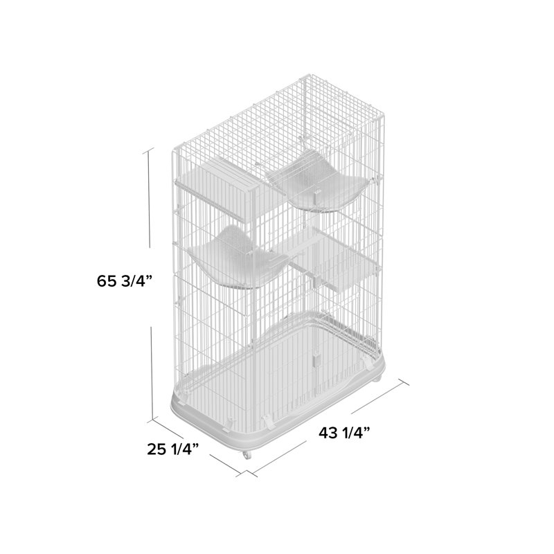 Elmo Cat Cage, 65.75" H x 25.25" W x 43.25" L