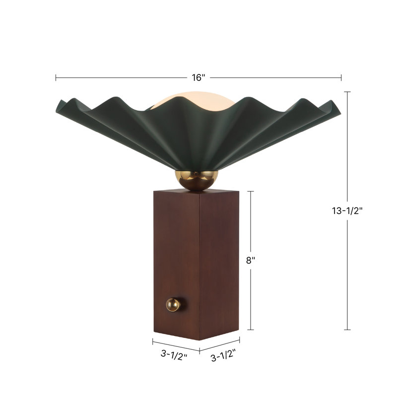 Furrow 14-in Red Table Lamp, Red