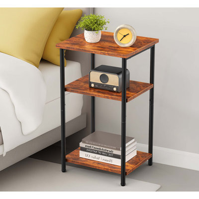 Table de bout à 3 niveaux avec pieds réglables, petite table de chevet peu encombrante pour le bureau de la chambre à coucher