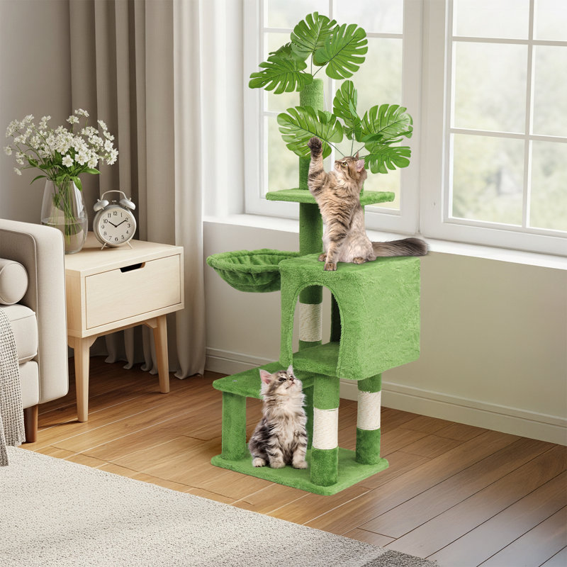 Arbre à chat 48 po avec tour à chat multi-niveaux avec hamac