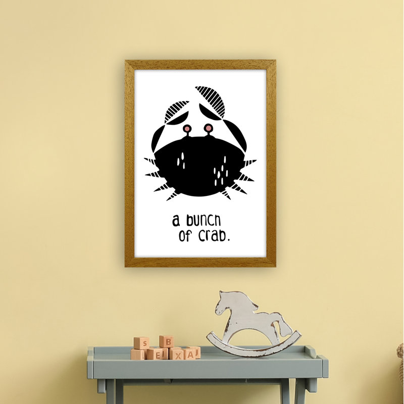 Crab by Miniofmine - Print, 46cm H x 34cm W x 3cm D, Brown Framed