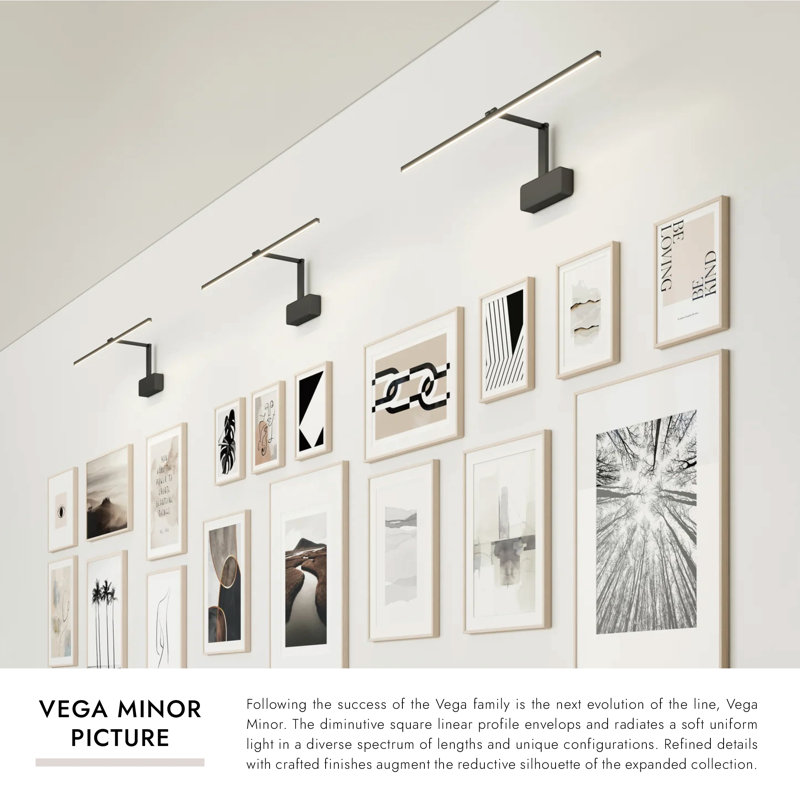 Vega Dimmable LED Wall Mounted Picture Light, Black