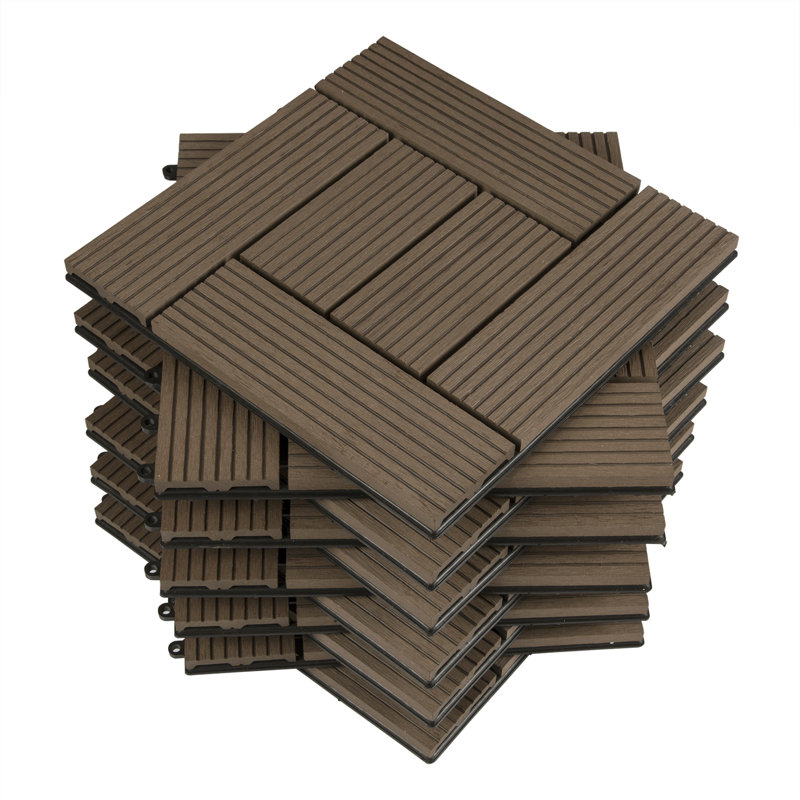 Gurli Patio 30 x 30cm Wood-Effect Tile in Brown, Brown