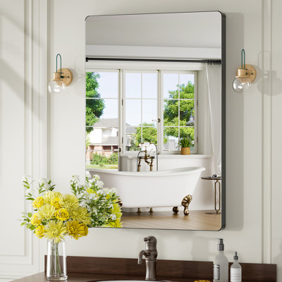Rectangle Bathroom Vanity Mirror,HD Tempered Glass Wall Mirror whit Frame