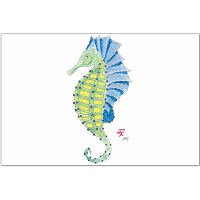 Seahorse Placemat – Set of 4 Vintage Nautical Coastal Table Decor