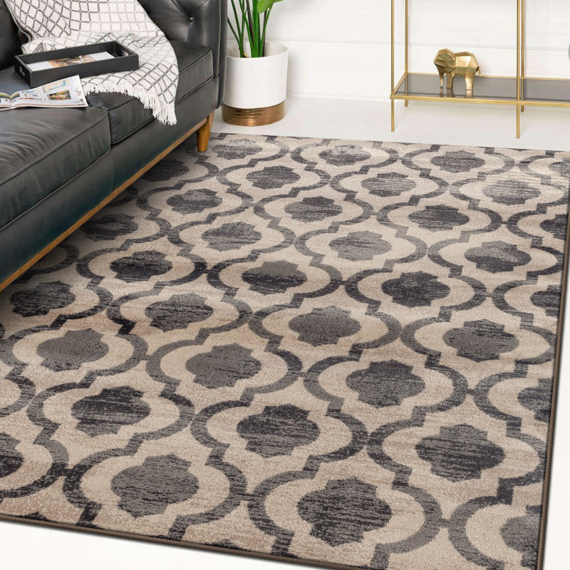 Tapis crème / gris Cainhoe, Rectangle 8' x 10'