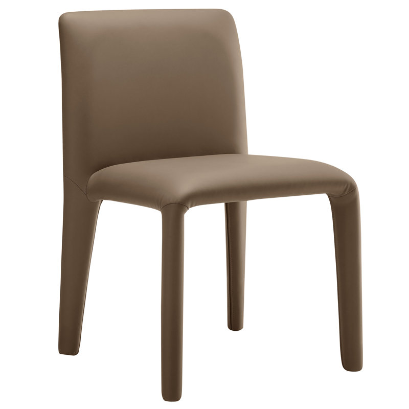 Chaise rembourrée en cuir Rhodes, Brun champignon