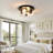 2-Pack Industrial Seeded Glass Flush Mount Ceiling Light, 10.63" Diamete (Bulb Not Include)