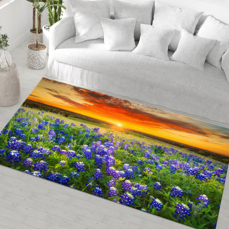 Exquisite With Pile Soft Type Printed Rug Featuring a Traditional Floral Ornament for a Touch of Classic Elegance in Your Living Room or Bedroom