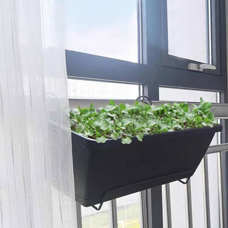 Cachepot, 15.7cm H x 49.5cm W x 19cm D, Black