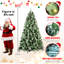 Arbre de Noël de 6 pi avec 300 lumières DEL blanc chaud et doux, 988 pointes d'aiguille, pin, conception articulée à installation rapide et support robuste 72 po pré-enfilé, branches, tracas