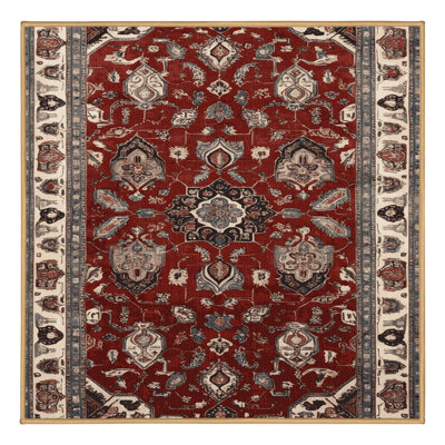 Machine Washable Persian Brown Area Rug