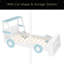 Lit voiture simple avec tablettes de rangement, lit plateforme pour enfants avec une jolie forme de voiture, conception enfantine-2037022673