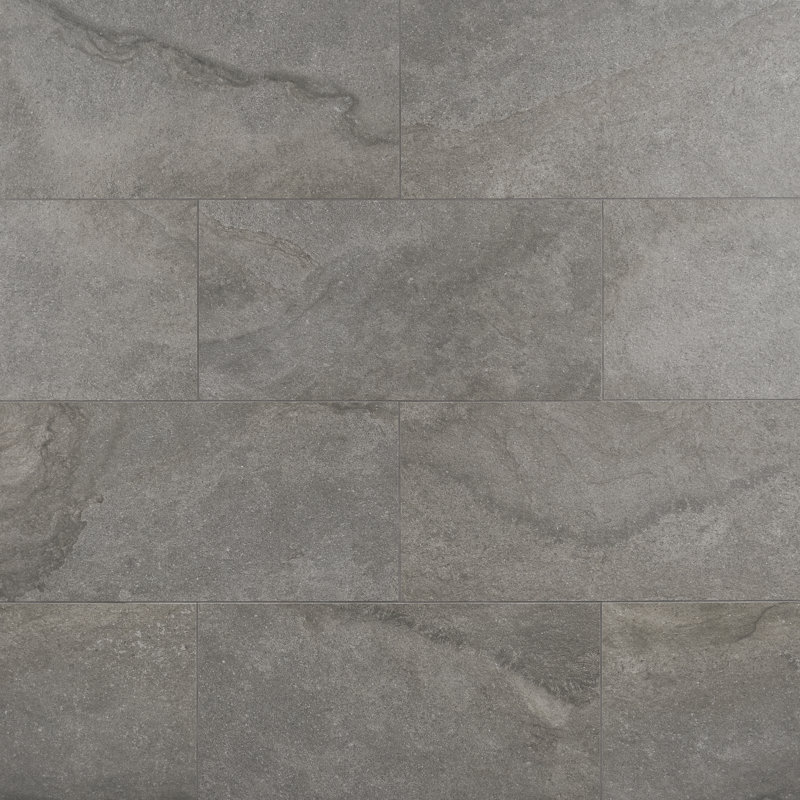 Mesa 11.81" x 23.62" Matte Limestone Look Porcelain Floor and Wall Tile (11.62 Sq. Ft./Case), Gray