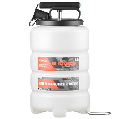 Extracteur de fluide, capacité de 9,5 L, pompe d'extraction d'huile manuelle à vide avec 59 po de long et trois tubes d'extension de 47 po, pompe de vidange d'huile avec réservoir en PEHD pour voitures, tondeuses à gazon, bateaux, motos