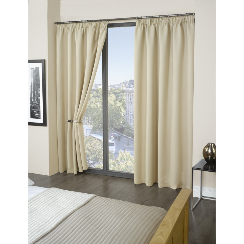 Cozine Blackout Curtain Pair, 114 W x 137 D cm, Beige