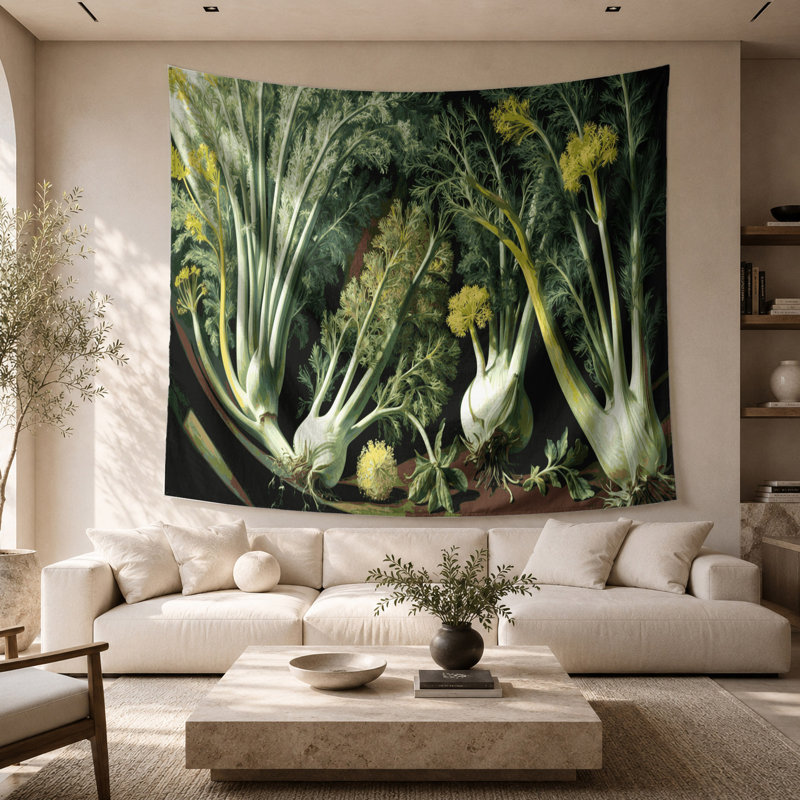 Tapisserie murale légumes et fenêtre, 26 po x 36 po