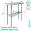 16 po X 36 po Table en acier inoxydable
