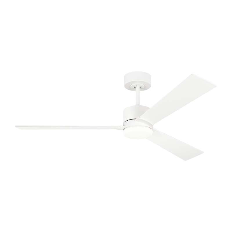 Ventilateur de plafond standard à 3 pales Martrell avec pièces de contrôle de ventilateur incluses, Blanc mat, 52 pouces