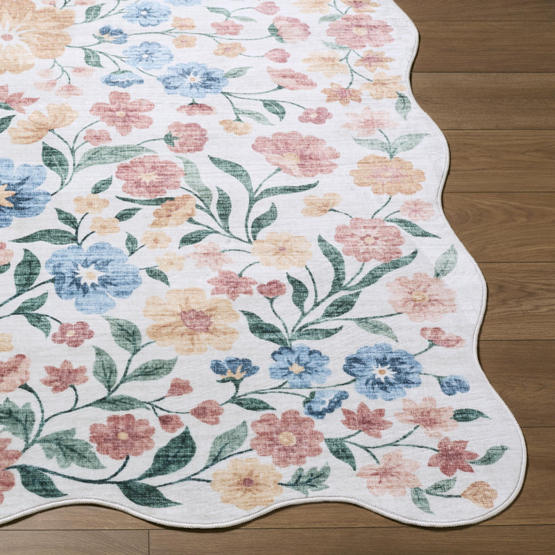 Eavan Machine Woven Rug, Rectangle 7'6" x 9'5", Blue/Red/Teal/Orange/Green/Cream