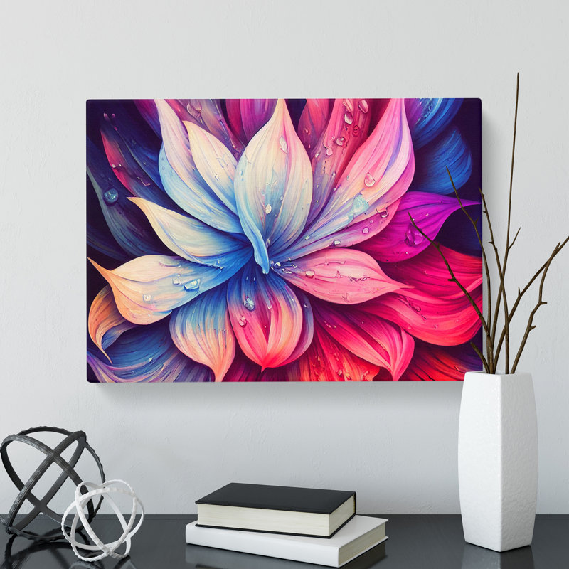 Colourful Flowers Vol.5 Abstract - Wrapped Canvas, 50cm H x 76cm W x 3cm D
