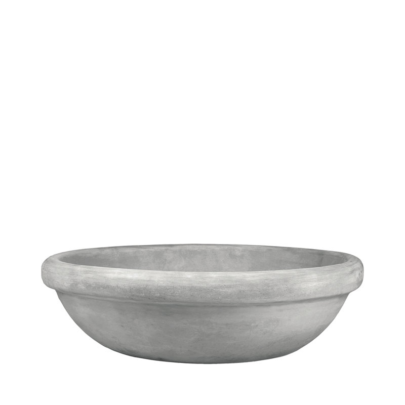 Bol bas 30 po avec rebord - Finition naturelle - Gris