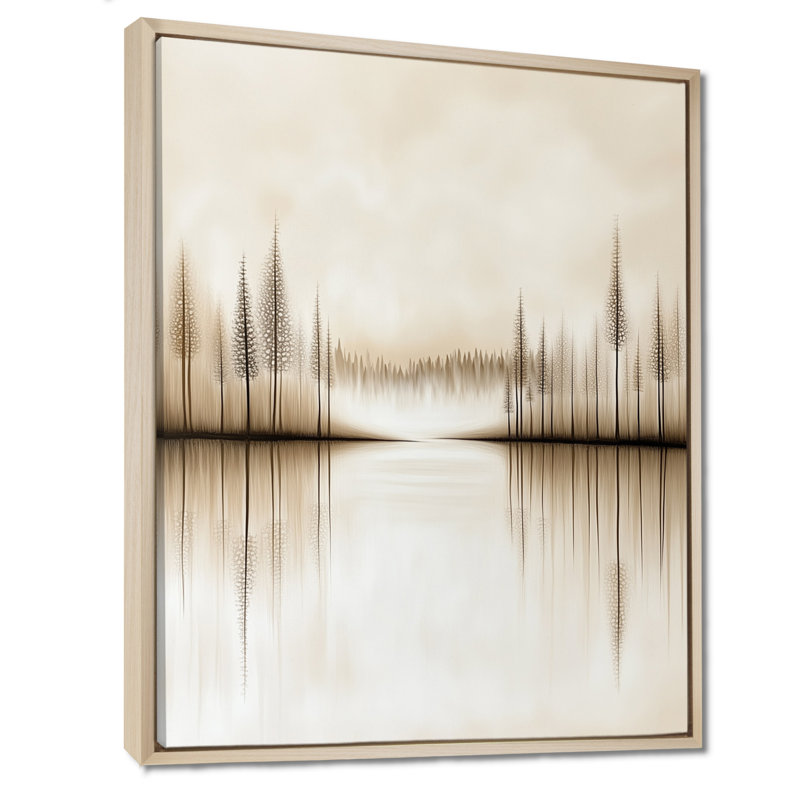 Art mural forêt d'automne, toile Lake Reflection, Arnaline, H 32 po x l 24 po, Cadre naturel flottant