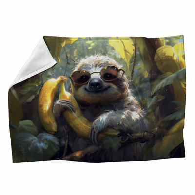 Sloth Animal Warm Machine Printed Throw Blanket