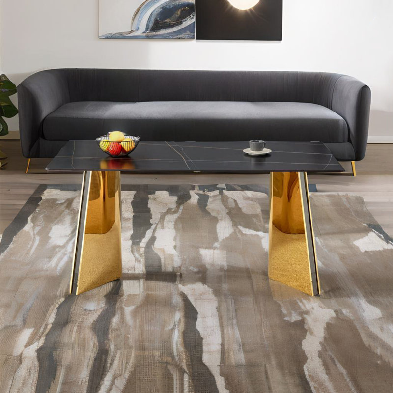 Marble-patterned Slab Dining Table