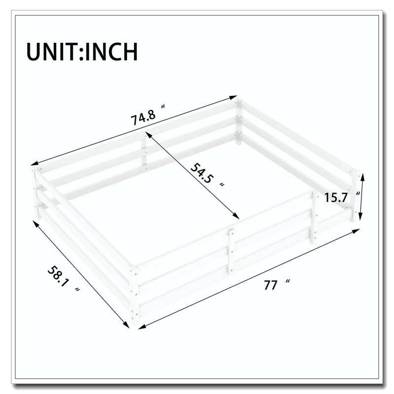 Lit double pleine grandeur, Blanc, Lit double