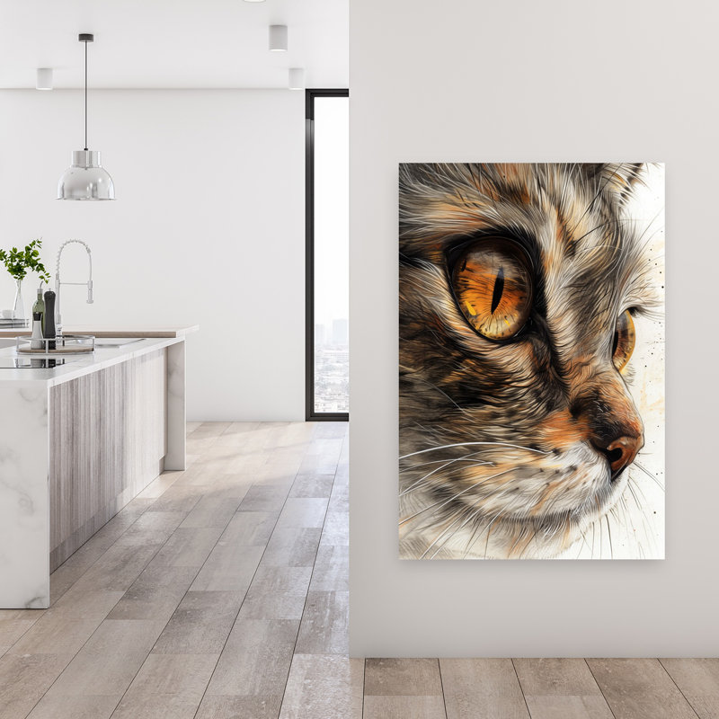 Art mural Intense Feline Gaze, H 48 po x l 32 po
