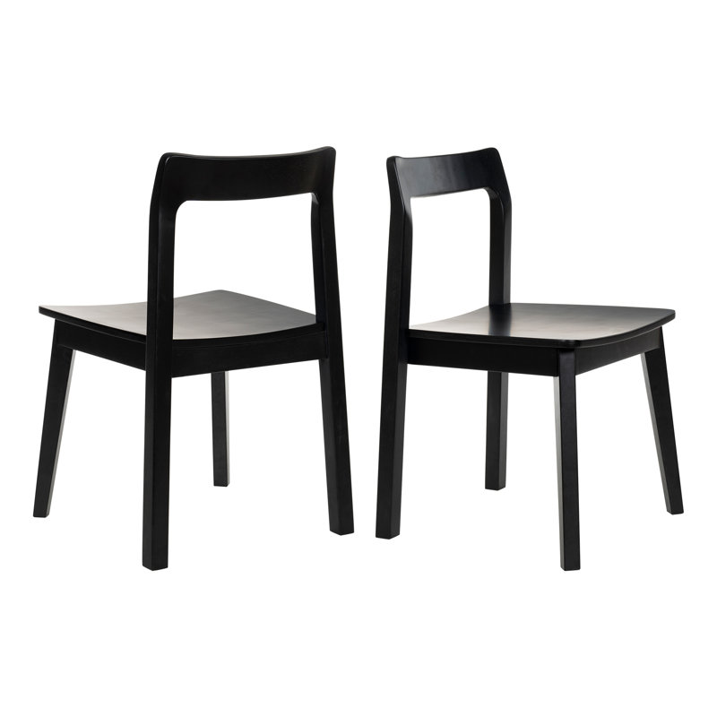 Set Of 2 Wood Dining Chairs, 2, Black