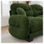 Canapé modulaire moderne en L avec repose-pieds - tissu de chenille plissé vert avec accoudoirs ronds et coussins décoratifs