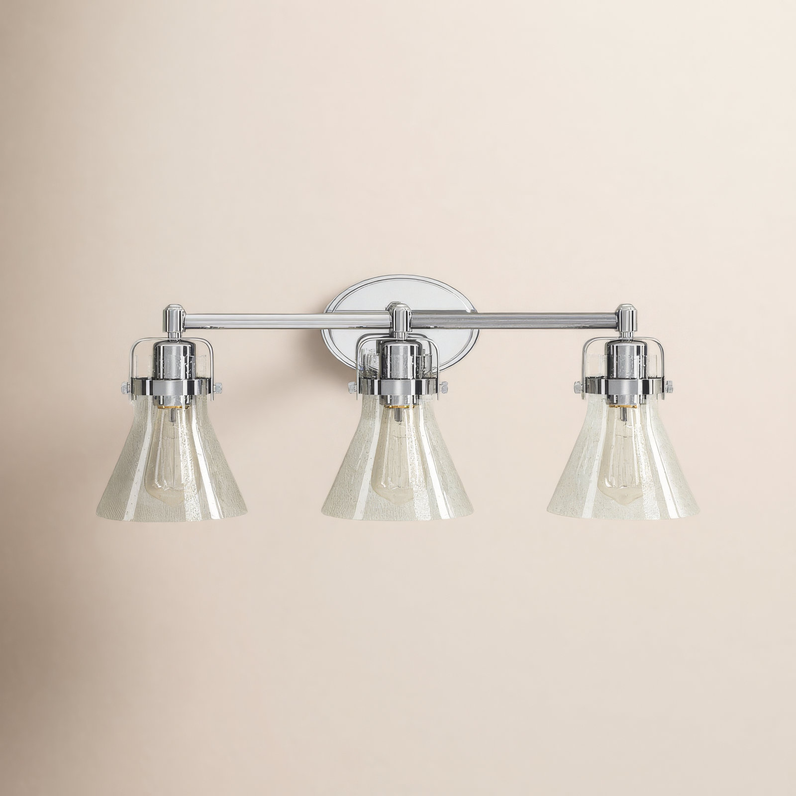 Urbana Seeded Dimmable Vanity Light, Yes, Polished Chrome, 3