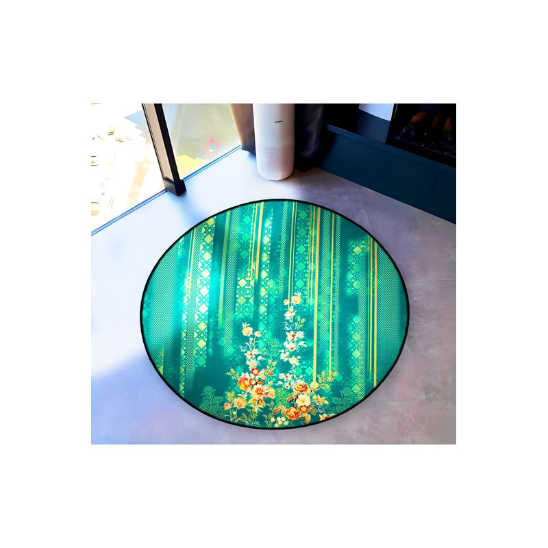 Tapis rond rond lavable à la machine, Rond 4 pi 11 po 