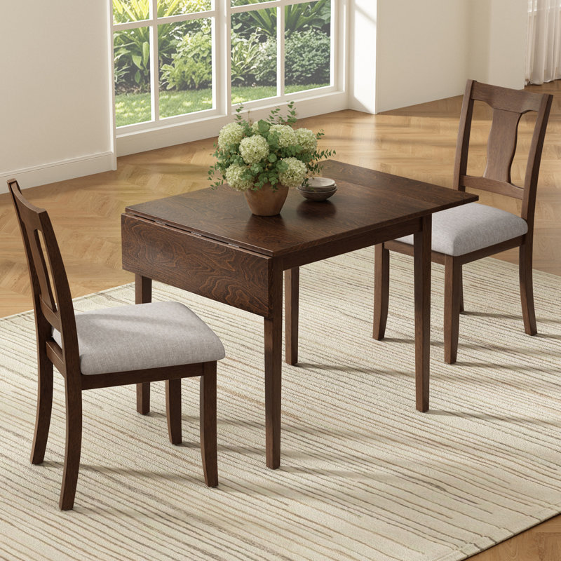 Ensemble table et chaises rabattables (table et chaises incluses), cuisine moderne en MDF pour petites cuisines, Beige 3