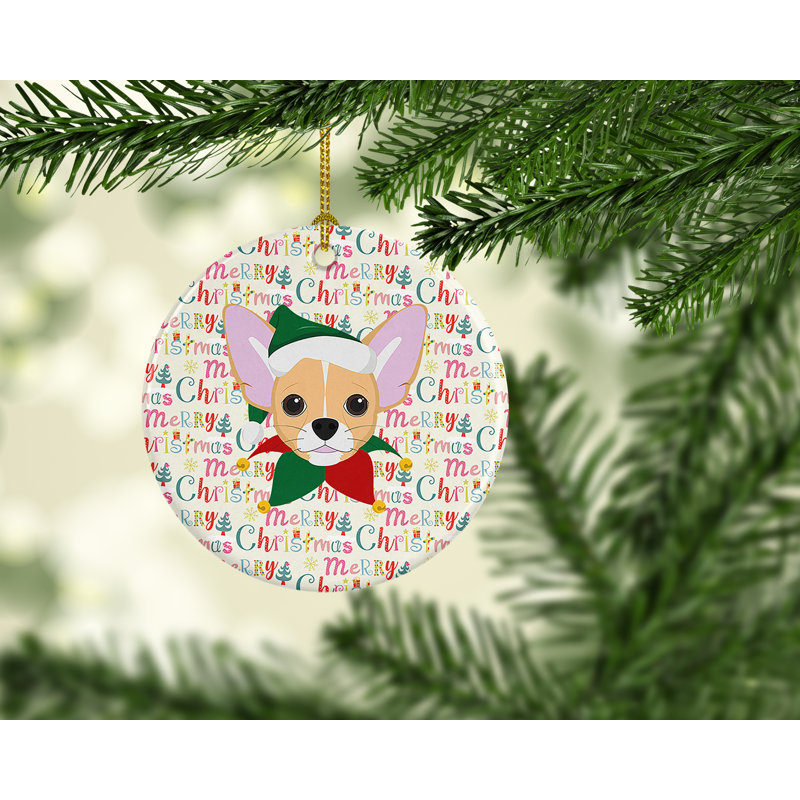 Ornement suspendu Chihuahua Merry Christmas
