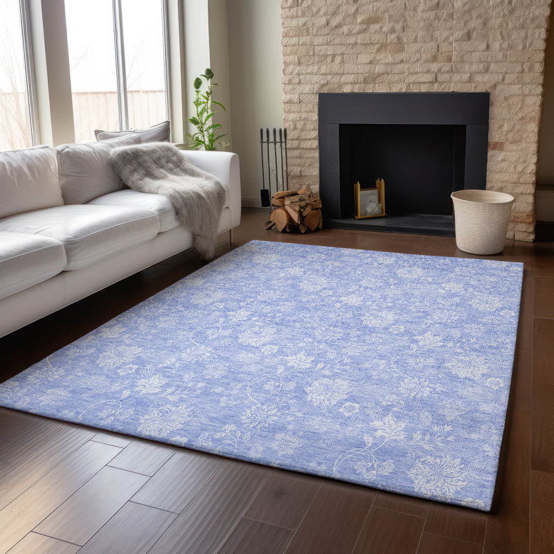 Premium Machine Washable Prisco Sky Rug, Rectangle 8' x 10'