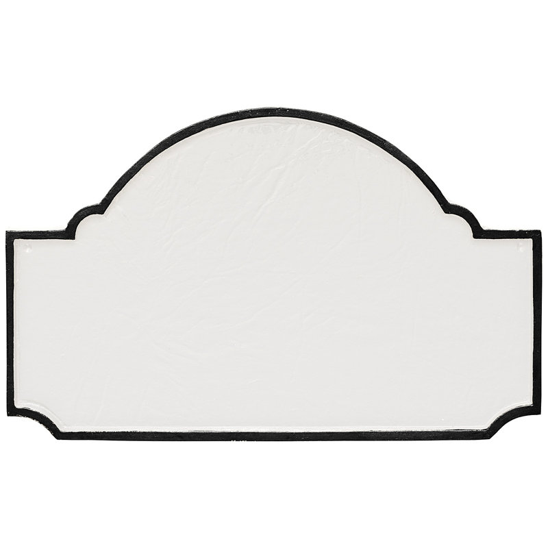 Plaque d'adresse murale standard 1 ligne Fitzgerald, Blanc / Noir