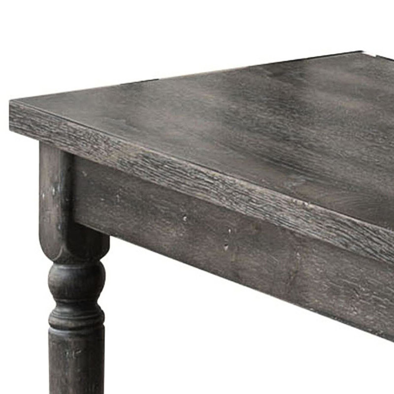 Dining Bench In Grey, With Exquisite Turned Legs And Rustic Charm Distinctive