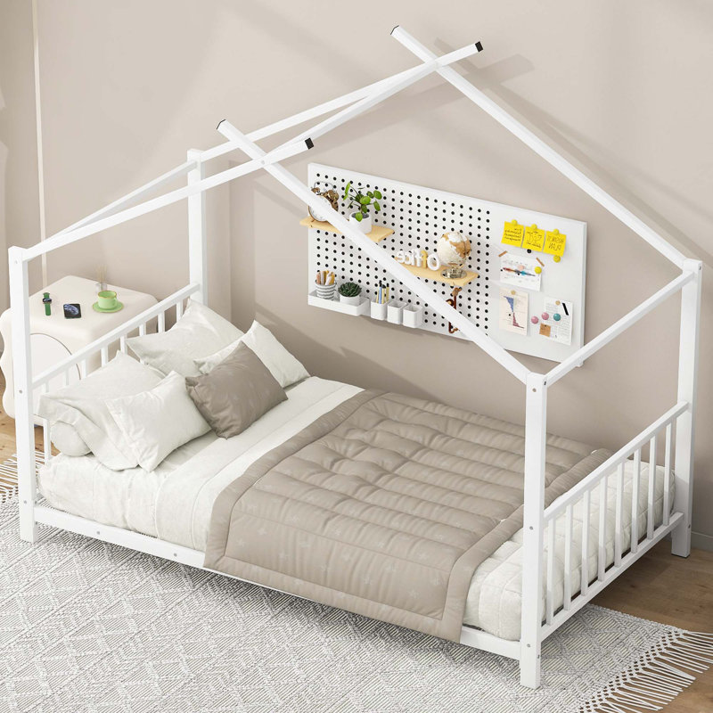Twin Size Metal House Platform Bed