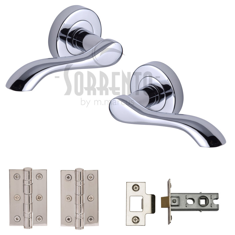 Heritage Brass Aurora Door Handle Kit, Polished Chrome